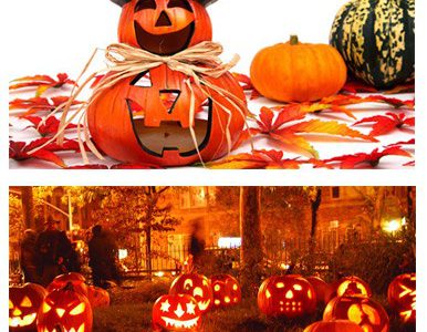Sử dụng bí ngô để trang trí nhà dịp Halloween.